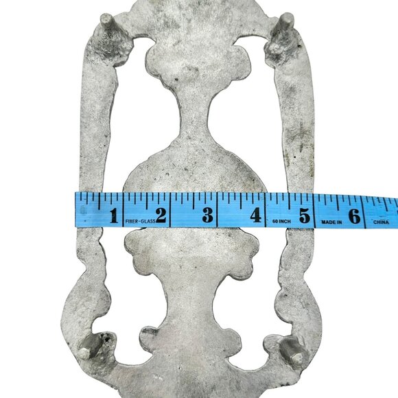 Set of 2 Ornate Trivets 10.5 x 5 Silver Scrollwork - Picture 5 of 5